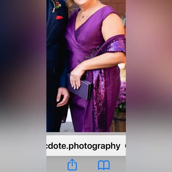 Like new MGNY MOB dress. Gorgeous eggplant color. Dry cleaned size 12 - Picture 2 of 7